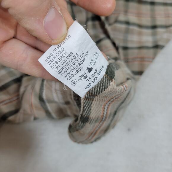 Woolrich Shirt Mens Size Large Beige Flannel Gorpcore Hiking Grunge Job Y2k Gorp - Picture 16 of 16